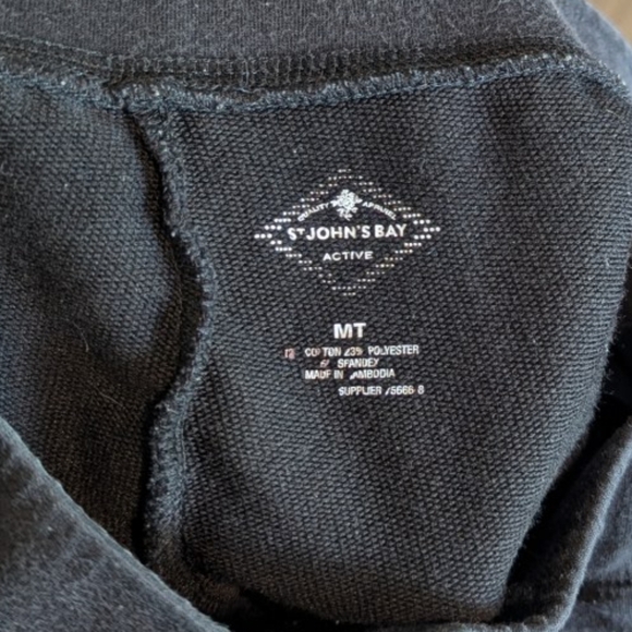 St John's Bay womens athleisure pants Medium black active wear yoga lounge comfy - Picture 2 of 2